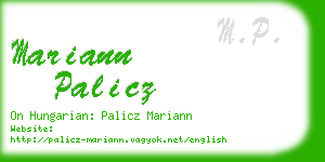 mariann palicz business card